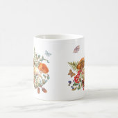 Waterverf wilde paddenstoelen, bessen, eikels koffiemok (Center)