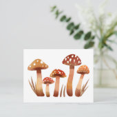 Waterverf wilde paddenstoelen briefkaart (Staand voorkant)