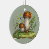 Waterverf wilde paddenstoelen en bessen keramisch ornament (Rechts)
