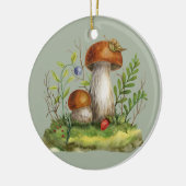 Waterverf wilde paddenstoelen en bessen keramisch ornament (Links)