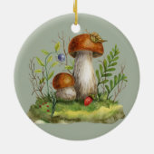 Waterverf wilde paddenstoelen en bessen keramisch ornament (Achterkant)