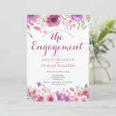 Waterverf Wilde Roos Bloemengalerij Verlovingsfees Kaart (Staand voorkant)