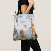 Waterverf Wilde Safari Oerwoud Afrikaanse Dieren Tote Bag (Dichtbij)