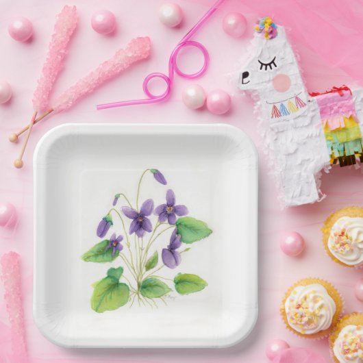 Waterverf Wilde VI-olets Melamine Bord (Feest)