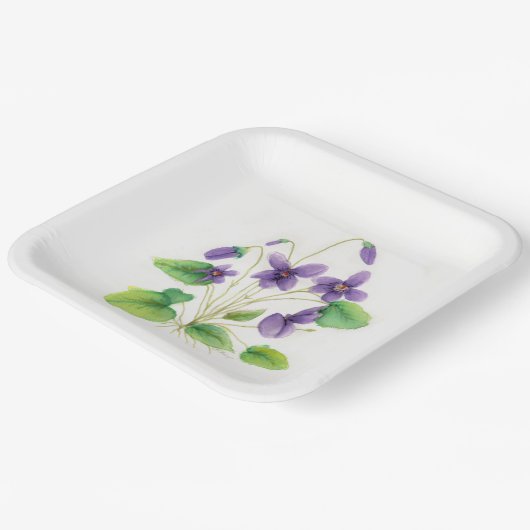 Waterverf Wilde VI-olets Melamine Bord (Gebogen)