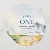 Waterverf Wilde Vloer & Bergnummer Kaart (Voorkant / Achterkant)