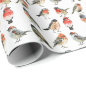 Waterverf wilde vogels inpakpapier (Rol Hoek)