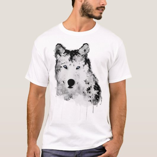 Waterverf wilde wolf t-shirt (Voorkant)