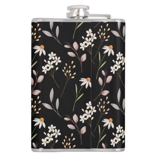 Waterverf WildeBloempatroon Heupfles (Achterkant)