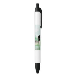 Waterverf Wilderness Bird Common Loon art Zwarte Inkt Pen