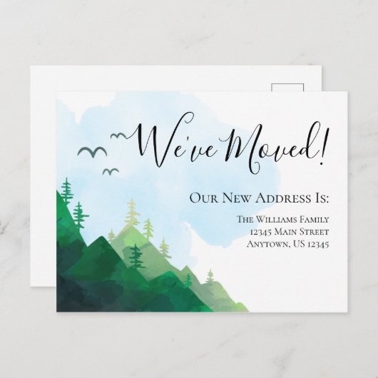 Waterverf Wilderness Mountains verplaatsen We hebb Briefkaart (Voorkant / Achterkant)