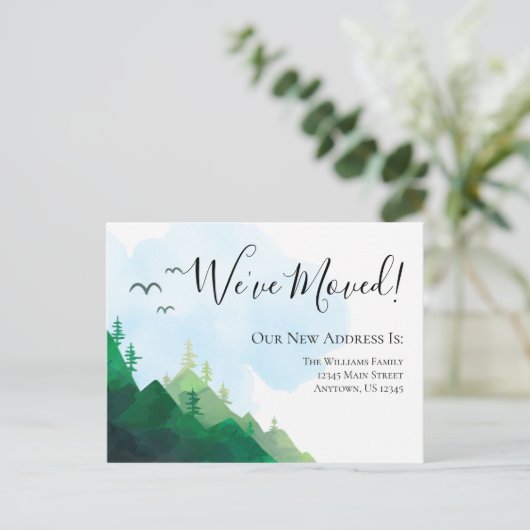 Waterverf Wilderness Mountains verplaatsen We hebb Briefkaart (Staand voorkant)