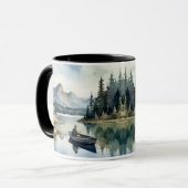 Waterverf Wilderness Vist Lake in Boat Mok (Voorkant links)