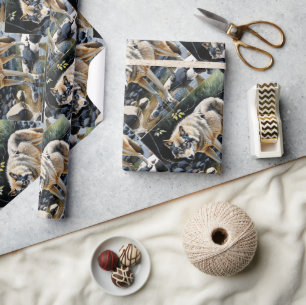 Waterverf Wilderness Wolf Animal Natuur Cadeaupapier