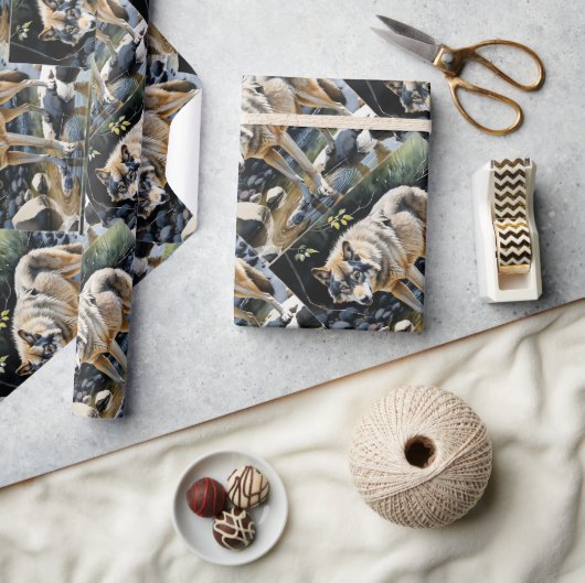 Waterverf Wilderness Wolf Animal Natuur Cadeaupapier (Crafts)