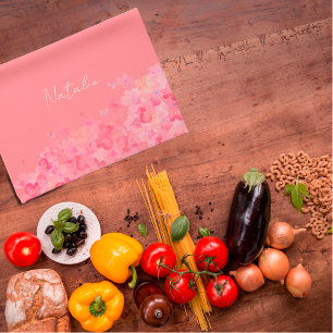 Waterverf wildfloral naam licht sinaasappel theedoek