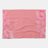 Waterverf wildfloral naam licht sinaasappel theedoek (Horizontaal)