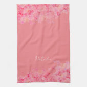 Waterverf wildfloral naam licht sinaasappel theedoek (Verticaal)