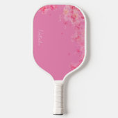 Waterverf wildfloral roze naam pickleball paddle (Achterkant)