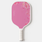 Waterverf wildfloral roze naam pickleball paddle (Voorkant)