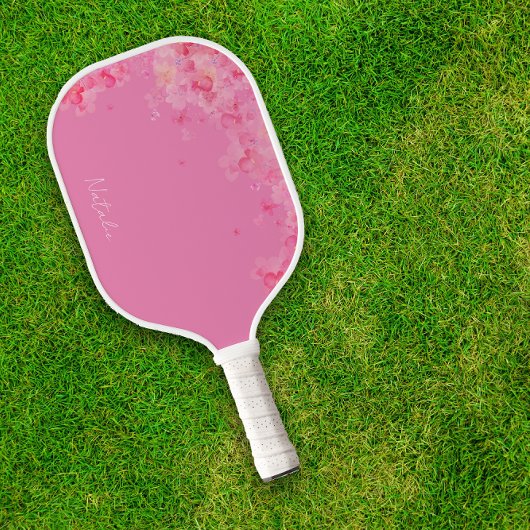 Waterverf wildfloral roze naam pickleball paddle