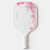 Waterverf wildfloral witte naam pickleball paddle (Voorkant)