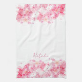 Waterverf wildfloral witte naam theedoek (Verticaal)