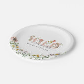 Waterverf Wildflower 1e Verjaardag Custom Papieren Bordje (Gekanteld)