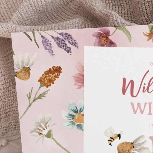 Waterverf Wildflower 1e verjaardagsfeestje Kaart