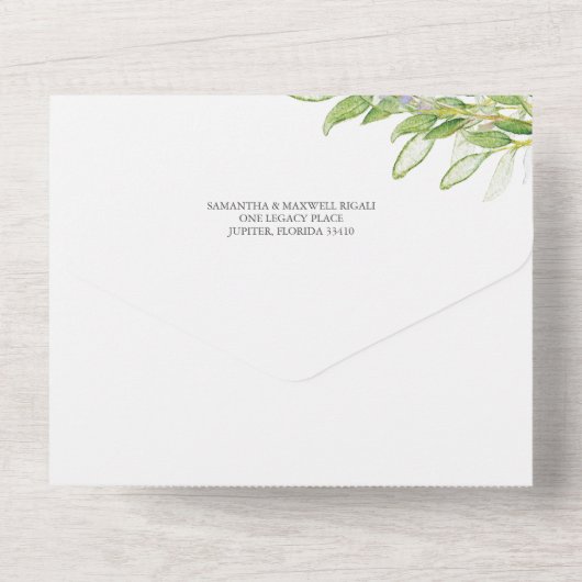 Waterverf Wildflower 50ste bruiloft Jubileum All In One Uitnodiging (Achterkant)