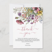 Waterverf Wildflower Afstuderen Bedankkaart (Voorkant)