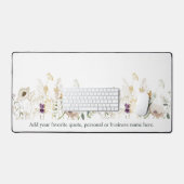 Waterverf Wildflower Anemone aangepaste tekst Bureaumat (Keyboard & Muis)