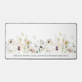 Waterverf Wildflower Anemone aangepaste tekst Bureaumat (Voorkant)