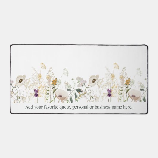 Waterverf Wildflower Anemone aangepaste tekst Bureaumat (Voorkant)