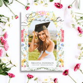 Waterverf Wildflower Arch Afstuderen Foto Kaart