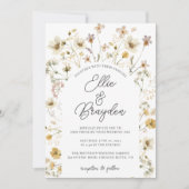 Waterverf Wildflower Arch Wedding Uitnodiging (Voorkant)