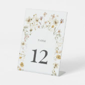 Waterverf Wildflower Arch Wedingnummer Reclamebord Met Voetstuk (Voorkant)