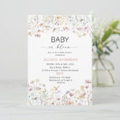 Waterverf Wildflower Baby in Bloom Baby shower Kaart (Staand voorkant)