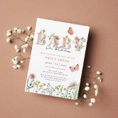 Waterverf Wildflower Baby in Bloom Baby shower Kaart