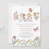 Waterverf Wildflower Baby in Bloom Baby shower Kaart (Voorkant)