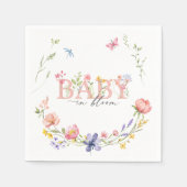 Waterverf Wildflower Baby in Bloom Baby shower Servet (Voorkant)