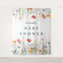 Waterverf Wildflower Baby shower Achtergrond