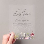 Waterverf Wildflower Baby shower Acryl Uitnodigingen (Insitu (Draagbaar))