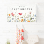 Waterverf Wildflower Baby shower Banner (Insitu)