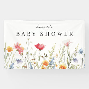 Waterverf Wildflower Baby shower Banner