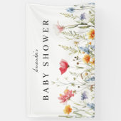 Waterverf Wildflower Baby shower Banner (Verticaal)