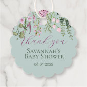 Waterverf Wildflower Baby shower Bloemen Dank u Bedankjes Labels (Achterkant)
