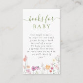Waterverf Wildflower Baby shower Boekaanvraag Informatiekaartje (Voorkant)