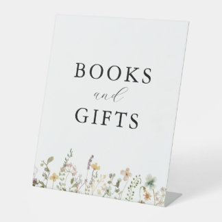 Waterverf Wildflower Baby shower Boeken & Geschenk Reclamebord Met Voetstuk