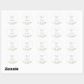 Waterverf Wildflower Baby shower Dank u Ronde Sticker (Vel)